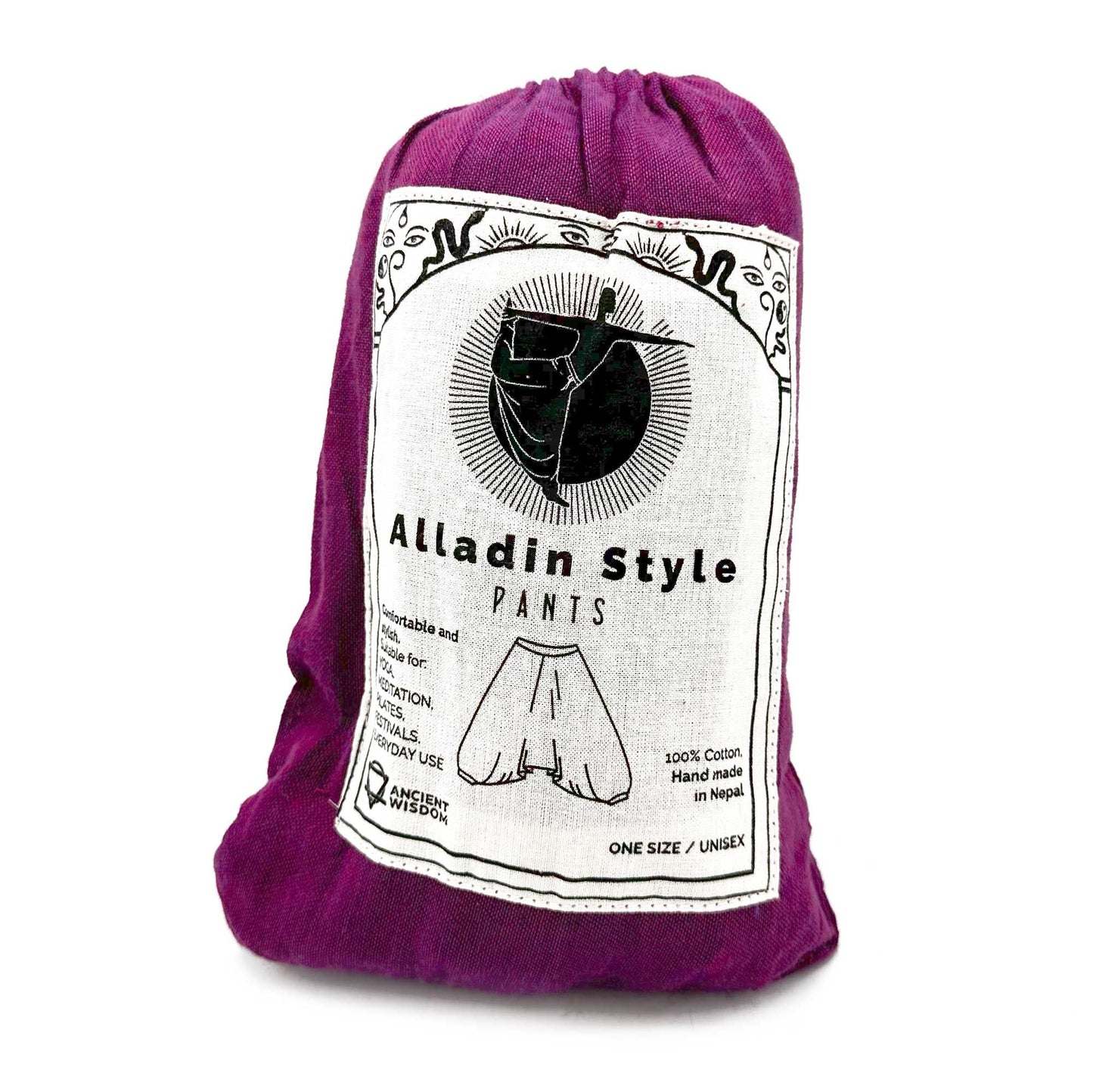 Pantalones de yoga - Aladdin Himalayan Print en morado