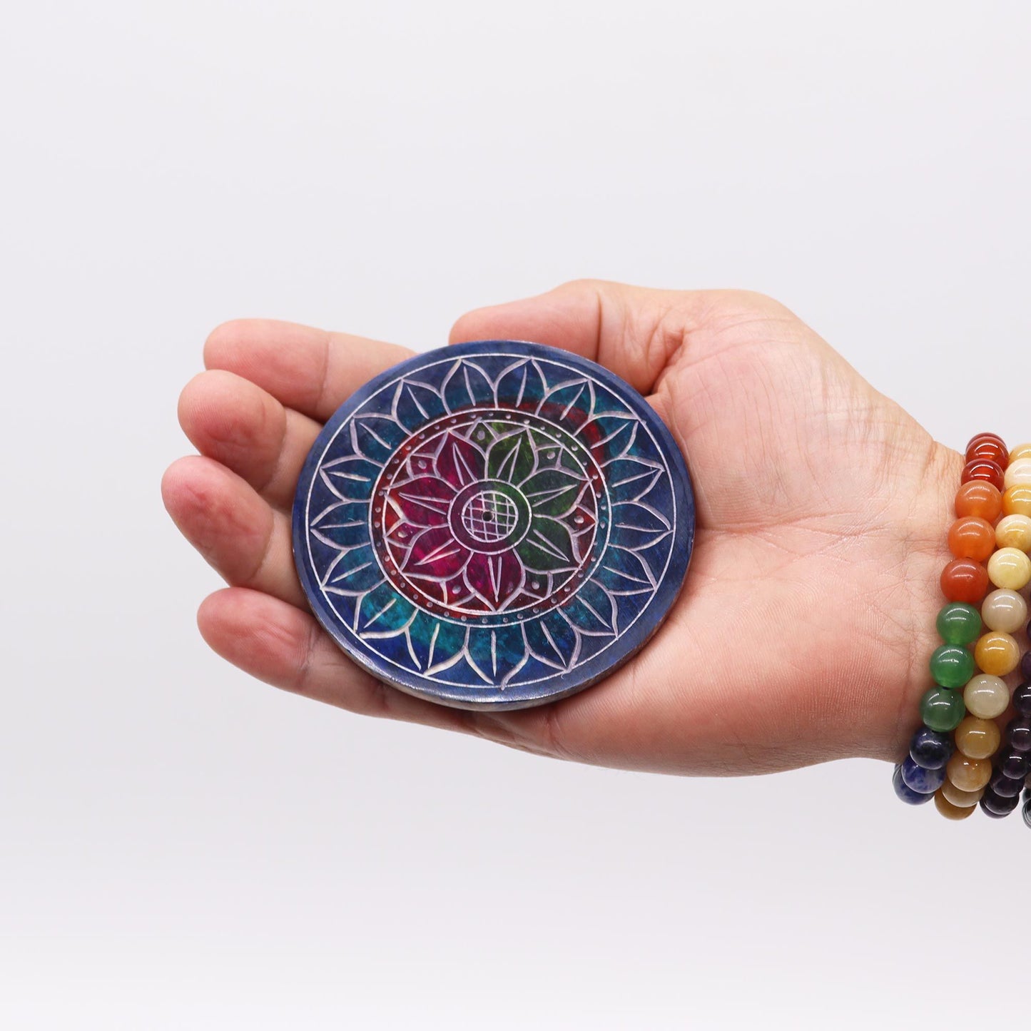 | Porta-incienso Disco de Esteatita 8cm - Loto en Loto