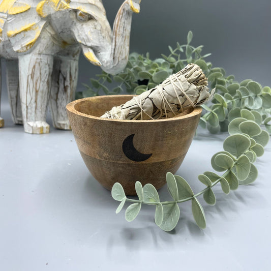 | Cuenco de Madera para Ofrendas y Rituales - Tres Lunas - 11x7cm