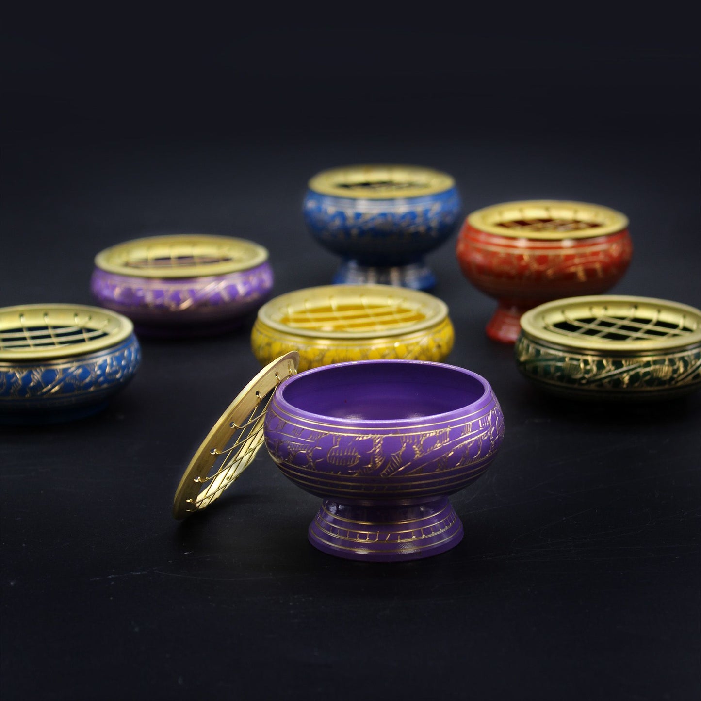 Cuenco Alto de Incienso de carbón Chakra - Plexo Solar