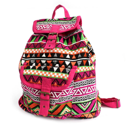 |  Mochila Rosada - Tejido Jacquard