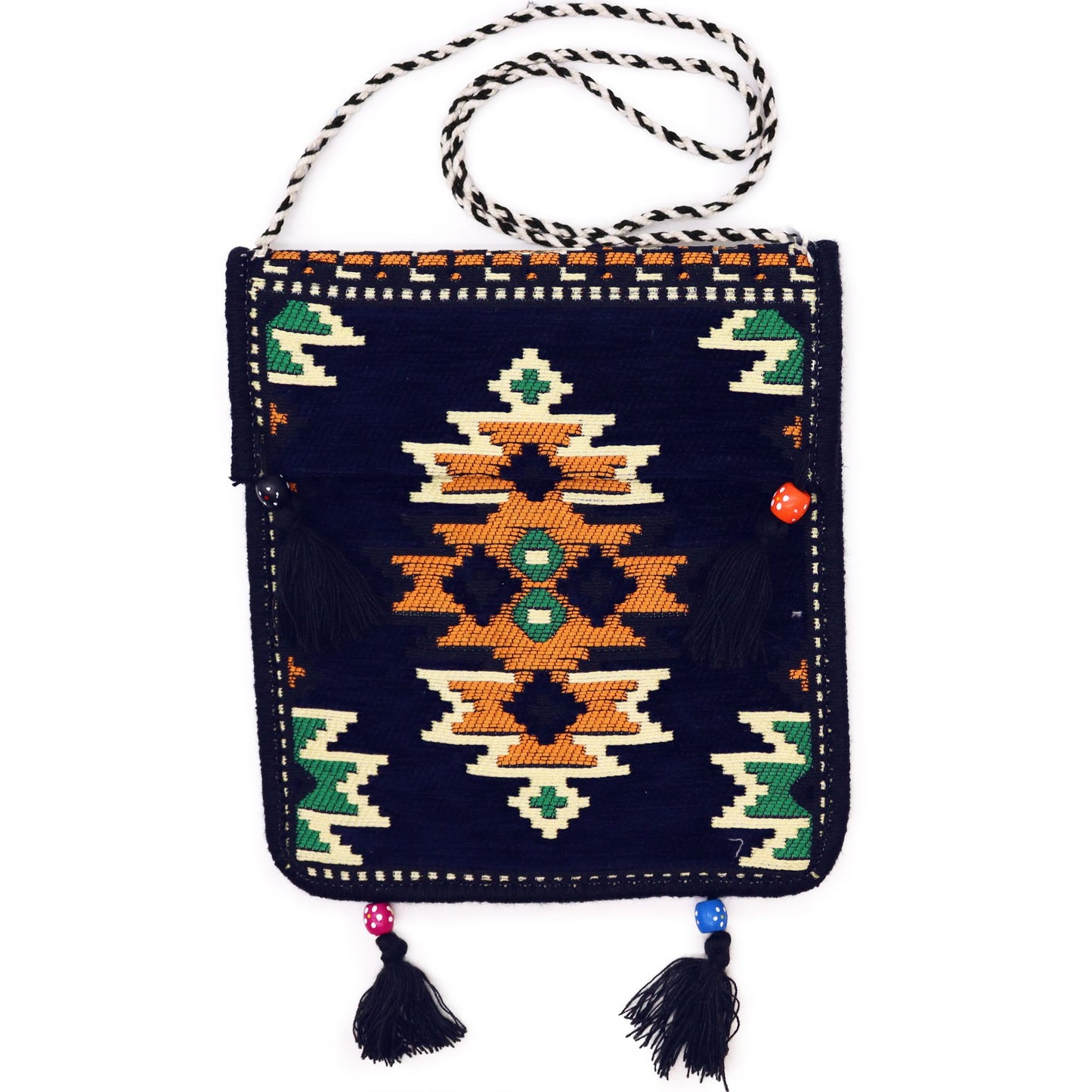 | Bolso bandolera de festival Kilim azul marino oscuro
