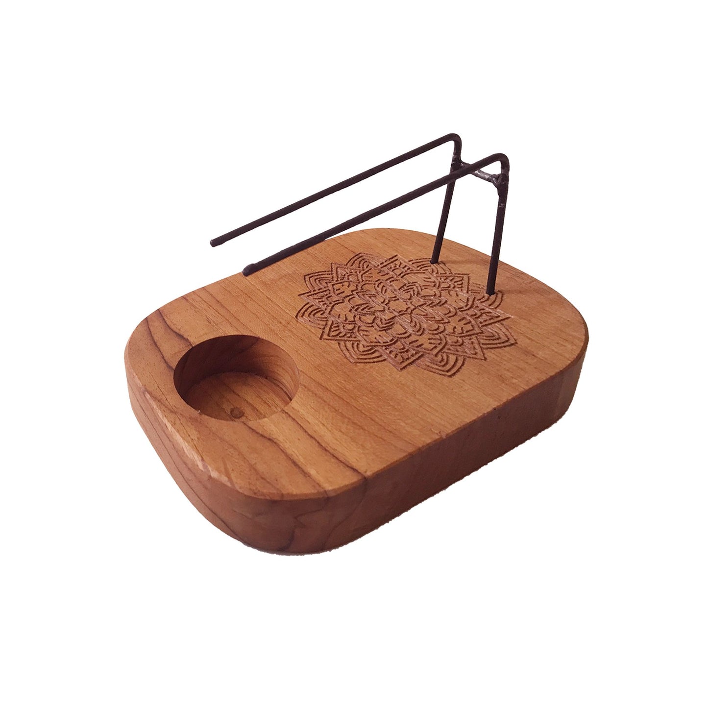| Calentador Palo Santo - Madera de Teca - Diseño Mandala