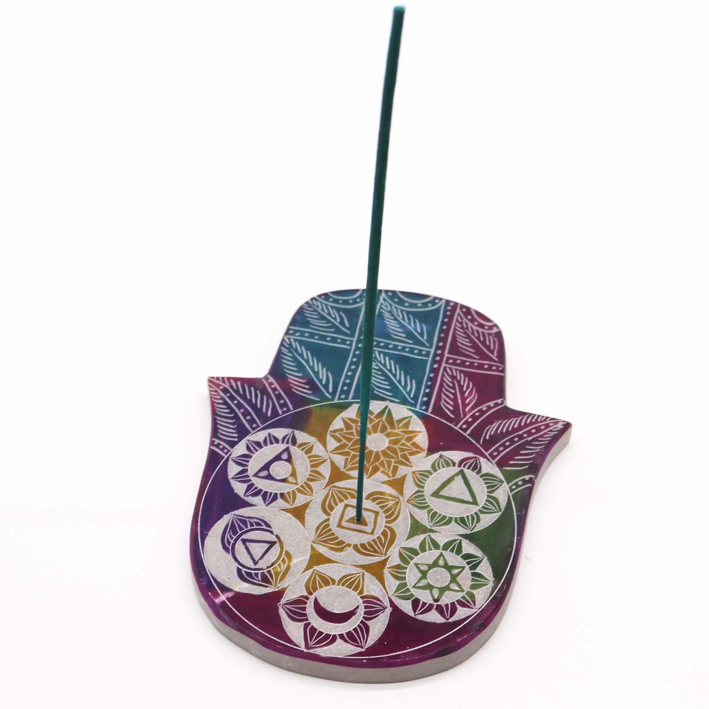 | Porta-incienso Hamsa Grande 18x15x1.2cm - 7 Chakra