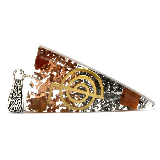 Colgante de Orgonita “Power Point de Tres Metales”